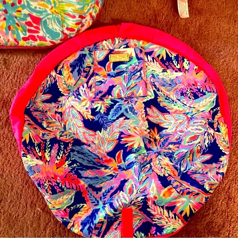 Lilly Pulitzer 3 piece Beach Pool bundle bag waterproof frisbee cinch pouch - Picture 3 of 9